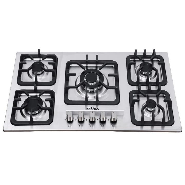 اجاق گاز صفحه ای استیل آروما مدل Aryan3 Aroma Aryan3 Steel Gas Hob